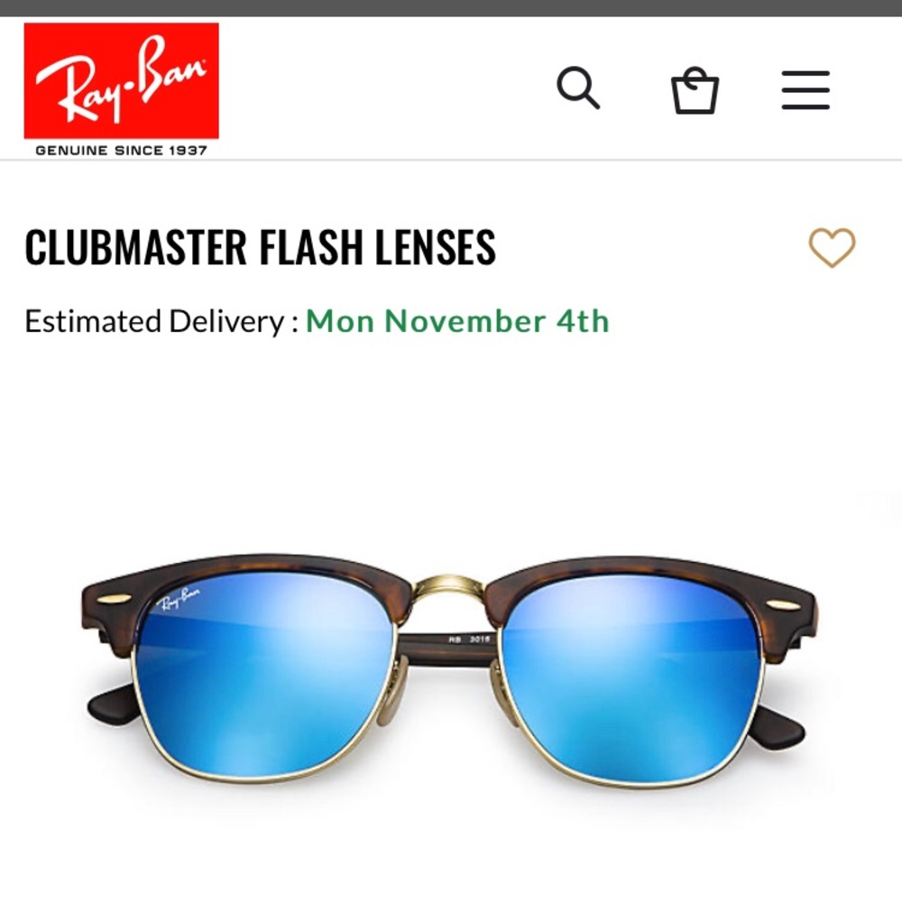 Blue club master ray-ban glasses